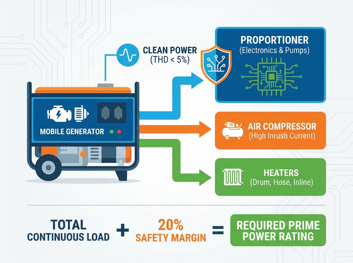 generator set for spray foam machine